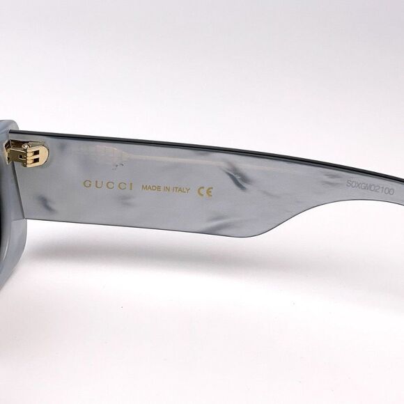 Gucci GG0516S 001 Sunglasses Black Silver Flash Logo Gradient Rectangle Women - Picture 8 of 12